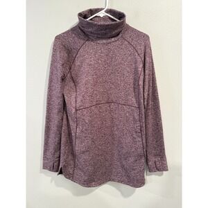 Duluth Trading Co. Tunic Sweater Womens Small Maroon Thumbhole Sleeve Funnelneck